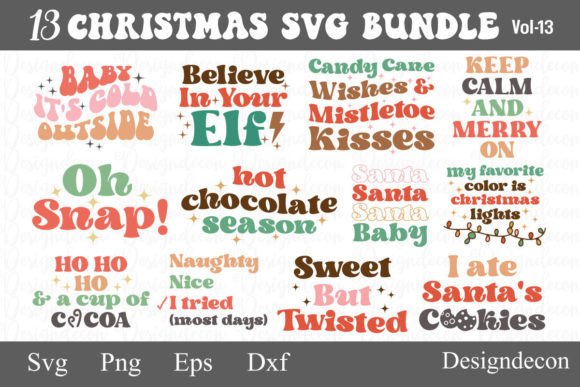 Christmas Sayings Retro SVG Png Bundle Review
