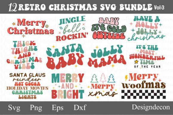Cute Christmas Sayings Retro SVG Bundle Review