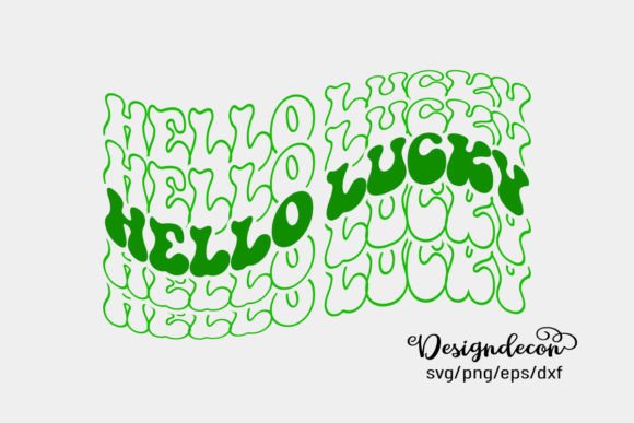 Hello Lucky Mirrored Text Retro Svg Review