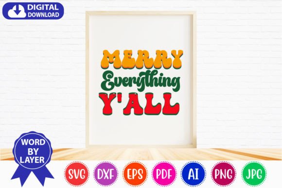 Merry Everything Y all Retro Svg Review